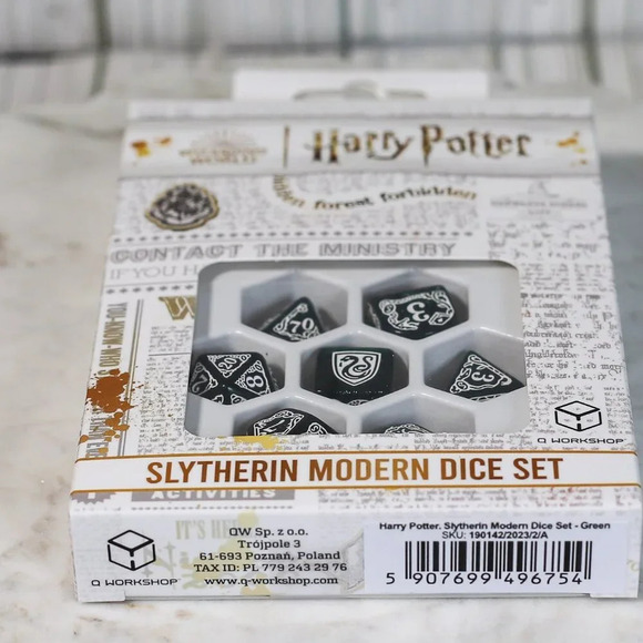 Harry Potter Slytherin Modern Dice Set green Harry Potter Set (7) Q-Workshop D&D - Picture 3 of 8